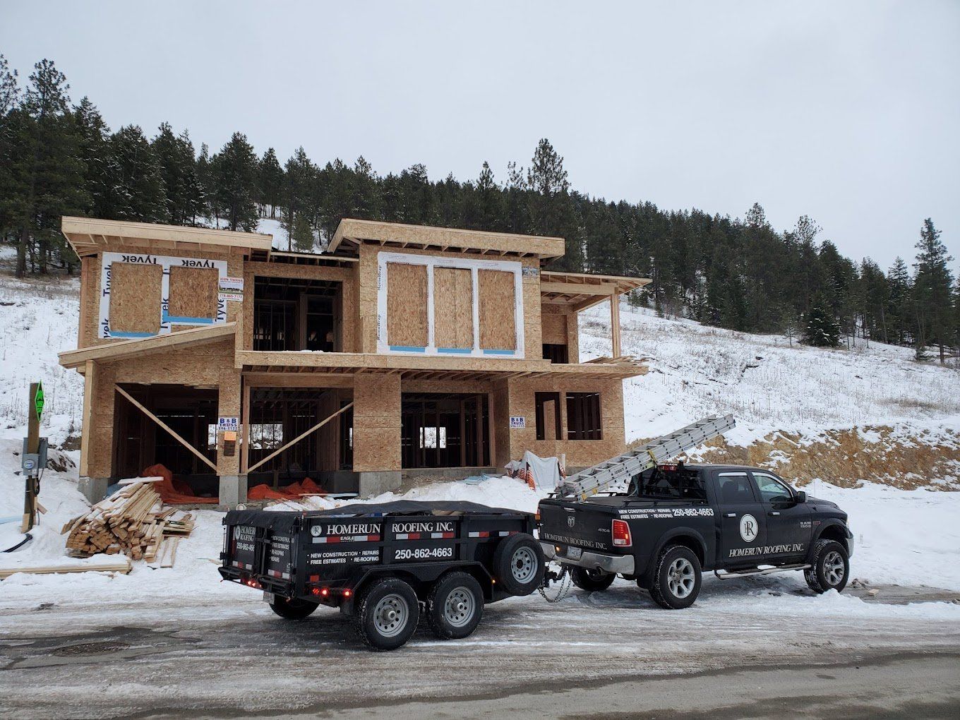 New construction in winter
