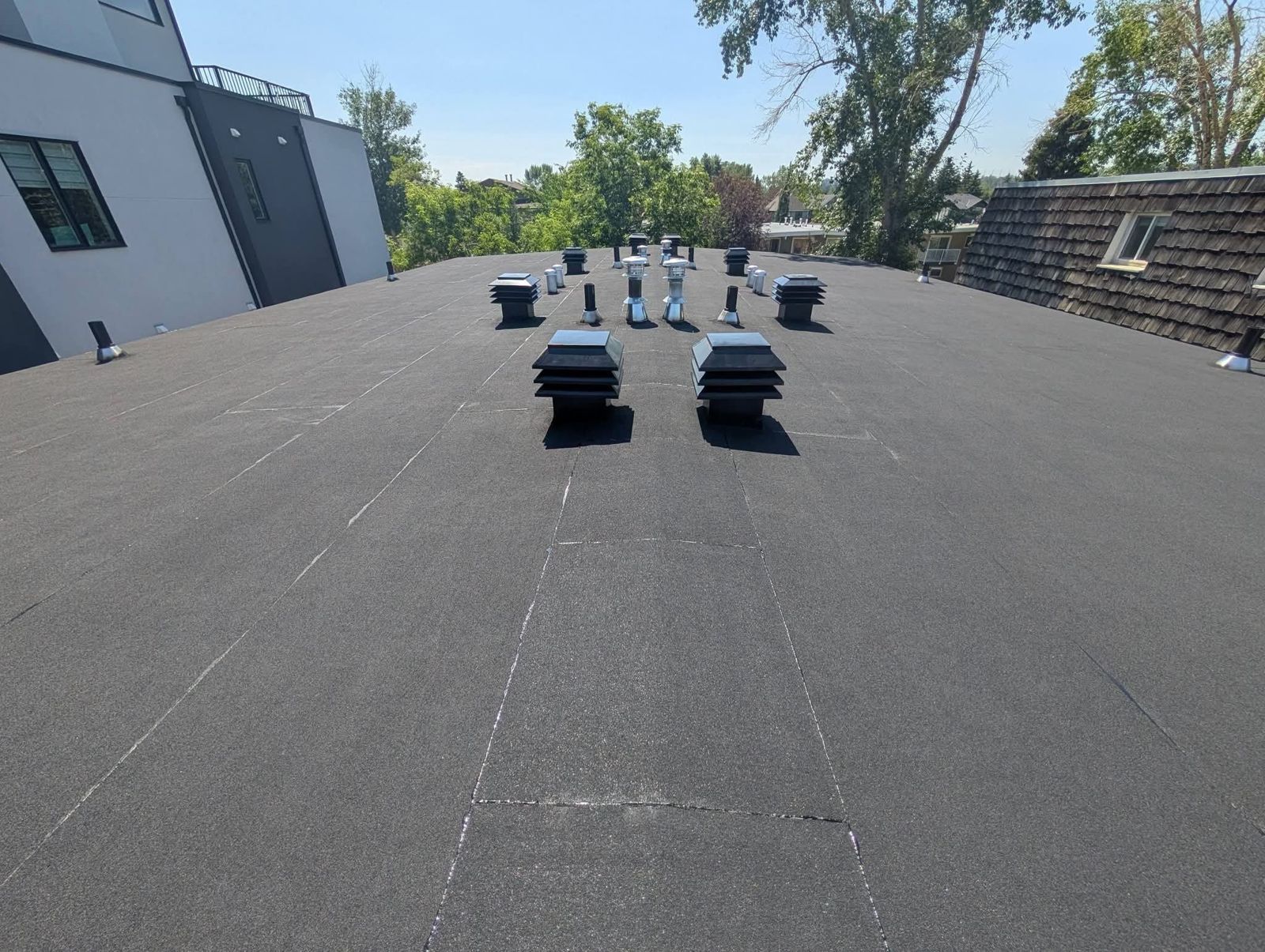 Finished torch-on flat roof